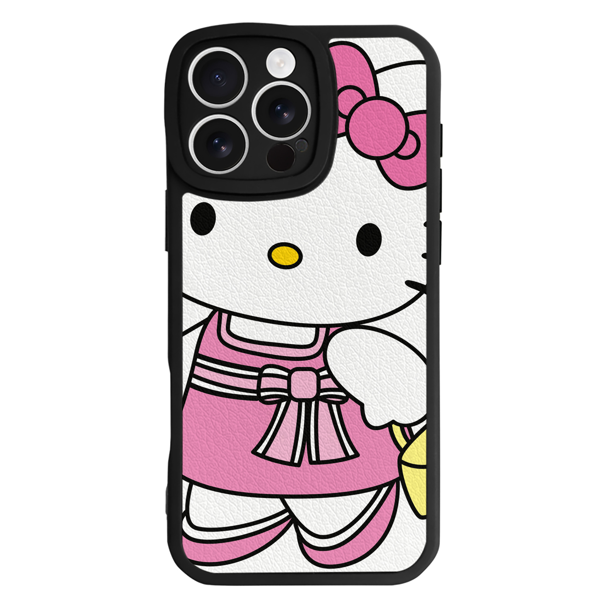 （画像用） Hello Kitty ハローキティ 【iPhone 16シリーズ対応】シリコンスマホケース（レザー調） 材質：シリコン